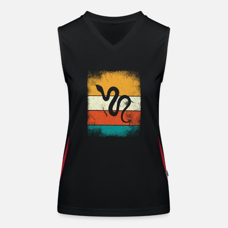 Snake Retro Reptile Python Idée cadeau Débardeur respirant contrasté Femme