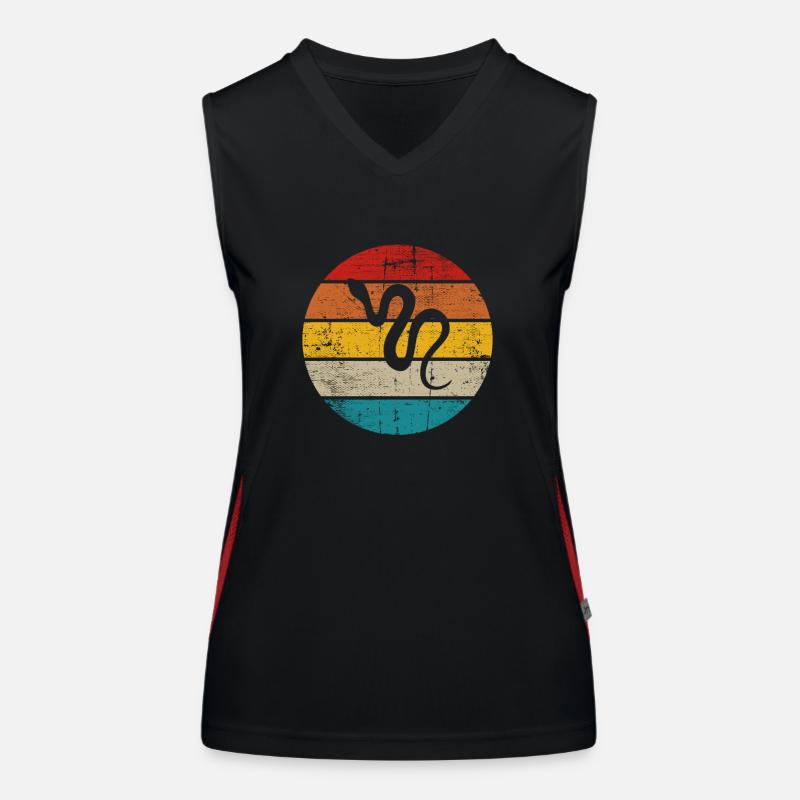 Snake Retro Reptile Python Gift idea Funktionelles Kontrast-Tank Top für Frauen