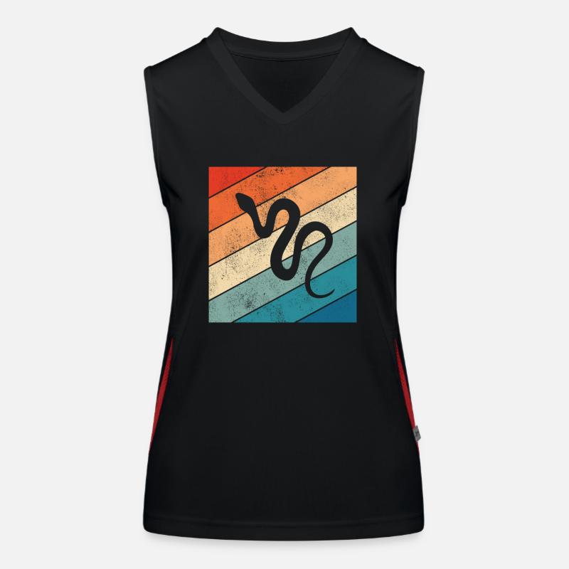 Snake Retro Reptile Python Gift idea Funktionelles Kontrast-Tank Top für Frauen