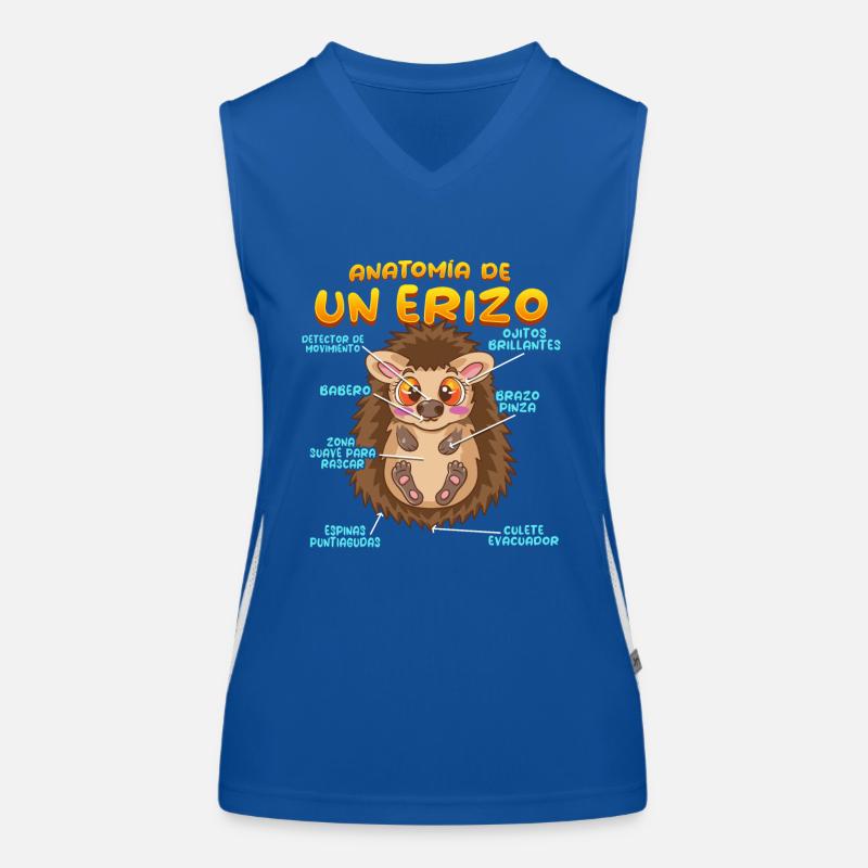 Anatomie eines lustigen Igels Funktionelles Kontrast-Tank Top für Frauen