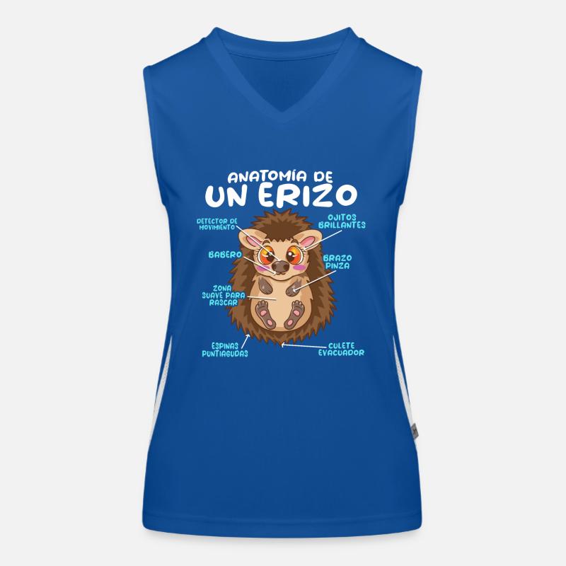 Anatomie eines lustigen Igels Funktionelles Kontrast-Tank Top für Frauen