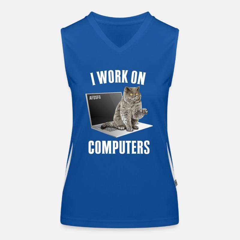 Working with Computers and Cats English Women's Functional Contrast Tank Top