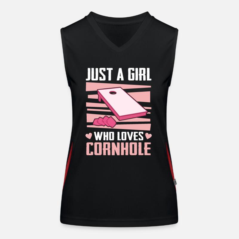 Cornhole Bean Bag Cornhole Spieler Funktionelles Kontrast-Tank Top für Frauen