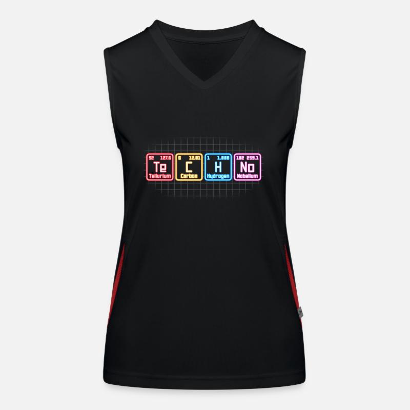 Electronic Music Techno Periodic Table DJ Women's Functional Contrast Tank Top