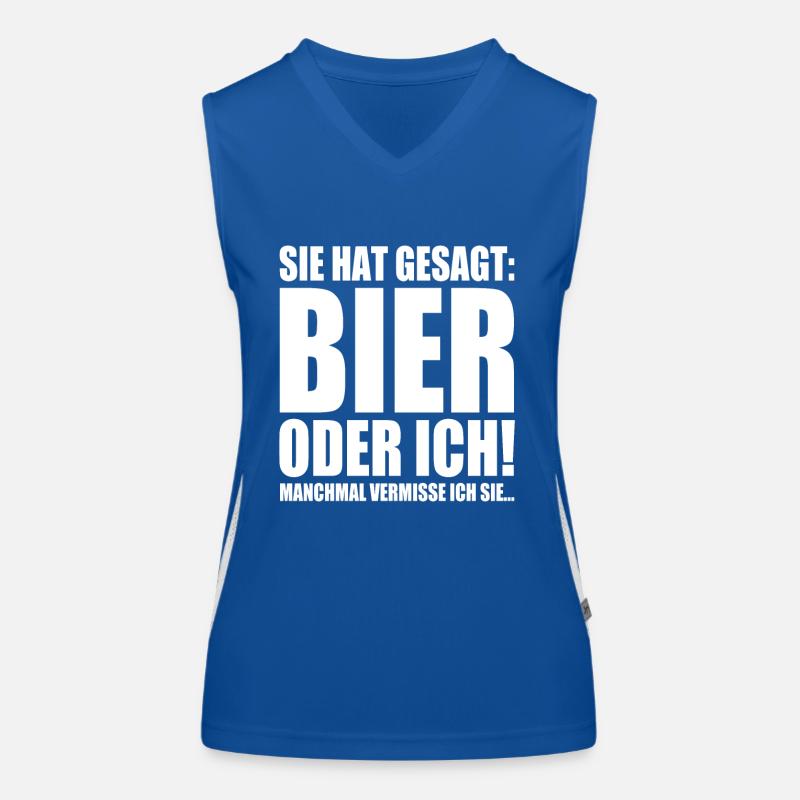 Sie Hat Gesagt Bier Oder Ich Biertrinker Saufshirt Funktionelles Kontrast-Tank Top für Frauen