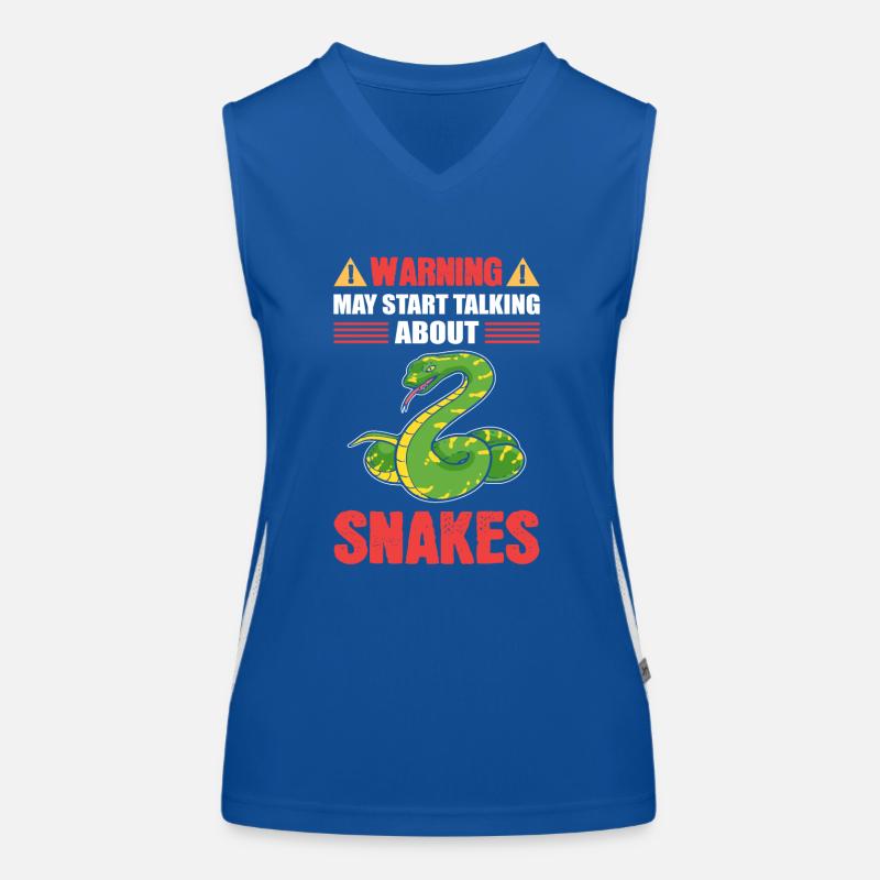 Warning May Start Talking About Snakes Snake Funktionelles Kontrast-Tank Top für Frauen