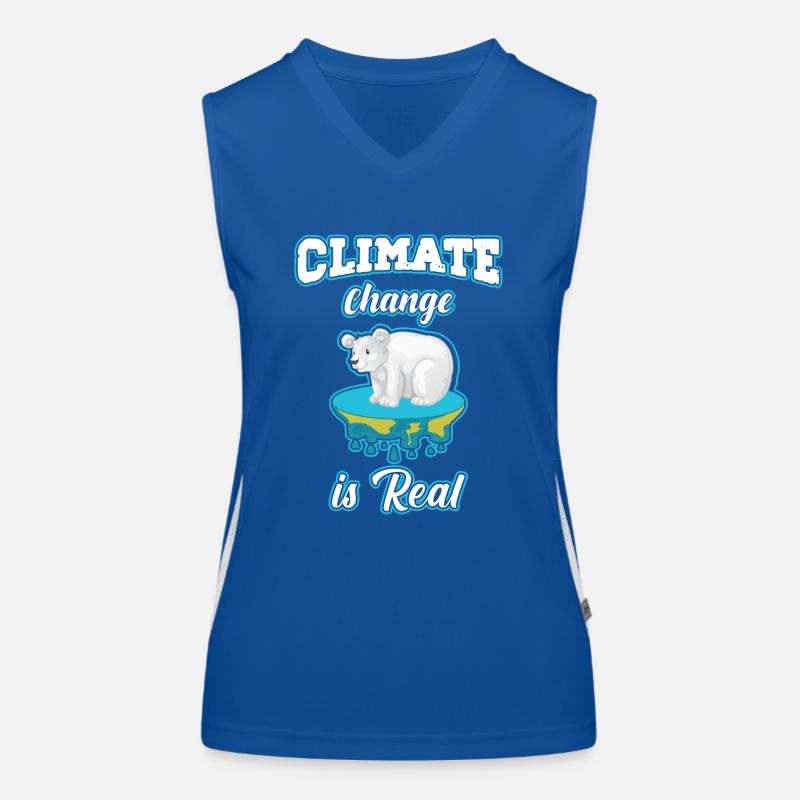 Climate change is real polar bear sweating Women's Functional Contrast Tank Top