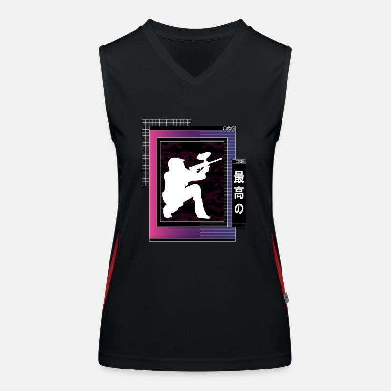 Vaporwave Metaverse Paintball Débardeur respirant contrasté Femme