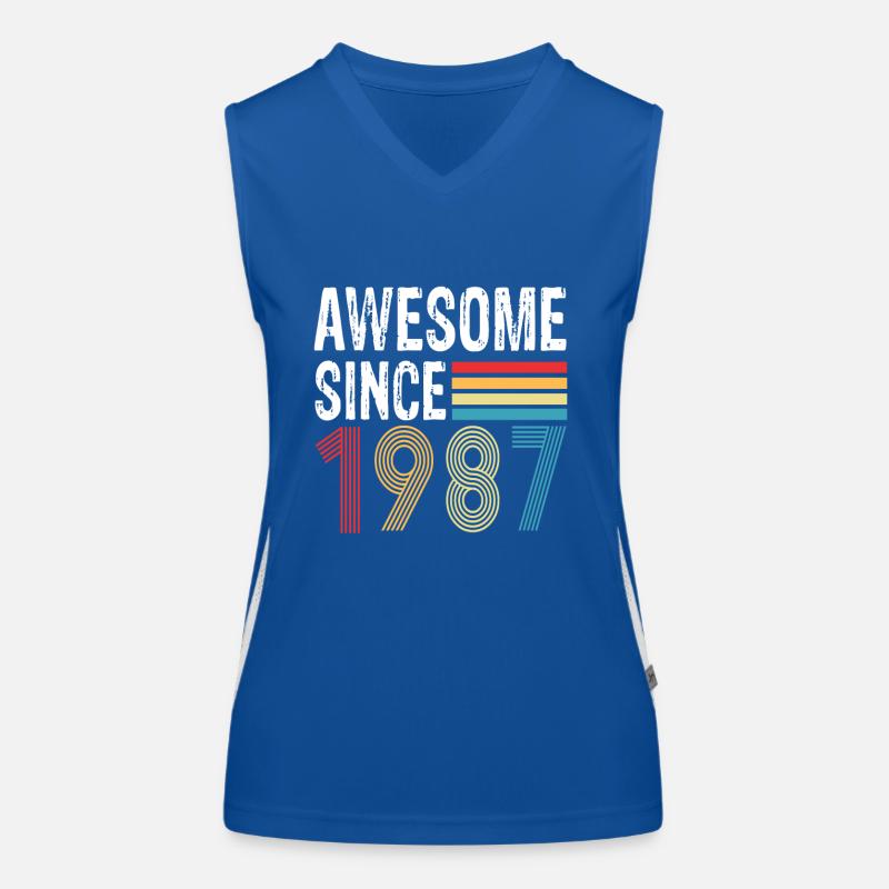 Awesome Since 1987 Geburtstag 1987 Vintage 1987 Funktionelles Kontrast-Tank Top für Frauen