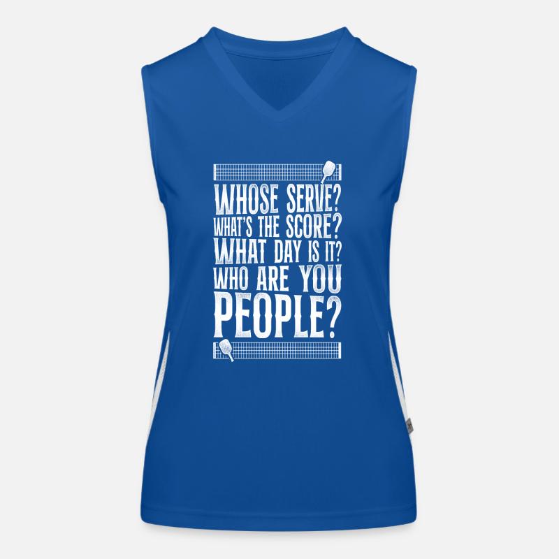 Pickleball Whose Serve? Qu’est-ce que le Débardeur respirant contrasté Femme