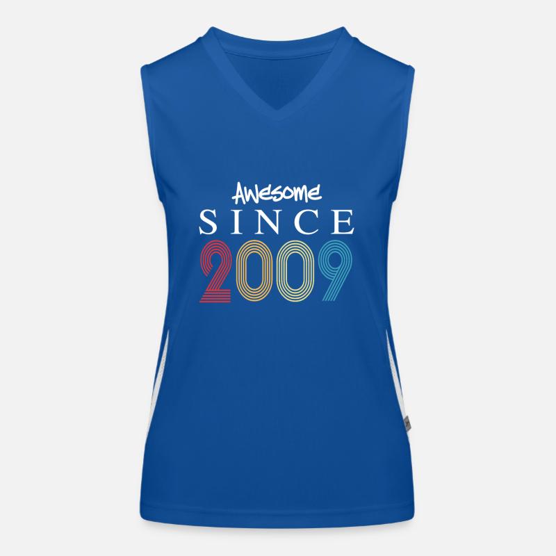 Awesome Since 2009 Birthday 2009 Vintage 2009 Women's Functional Contrast Tank Top