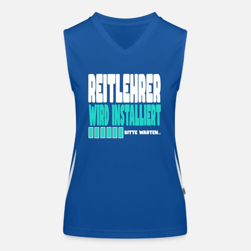 Reitlehrer wird installiert Funktionelles Kontrast-Tank Top für Frauen