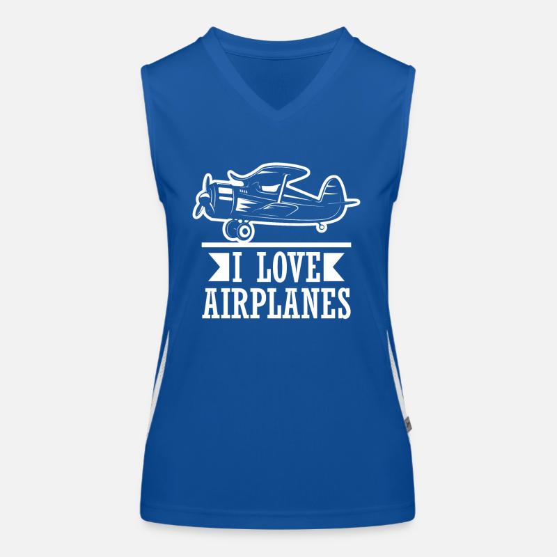 Pilot Flugzeug fliegen Flugsport Geschenkidee Funktionelles Kontrast-Tank Top für Frauen