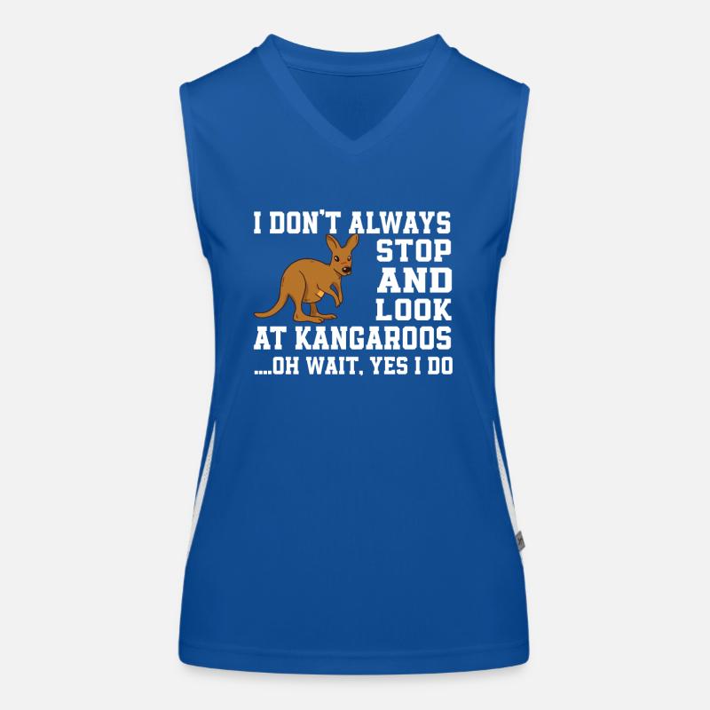 Lustiger Känguru Spruch Funktionelles Kontrast-Tank Top für Frauen