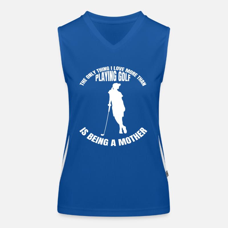 Golf Golfspielerin Mutter Golfball Golfschläger Funktionelles Kontrast-Tank Top für Frauen