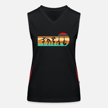 Retro Ginnastica Handstand Training Ginnastica Top sportivo da donna in contrasto cromatico