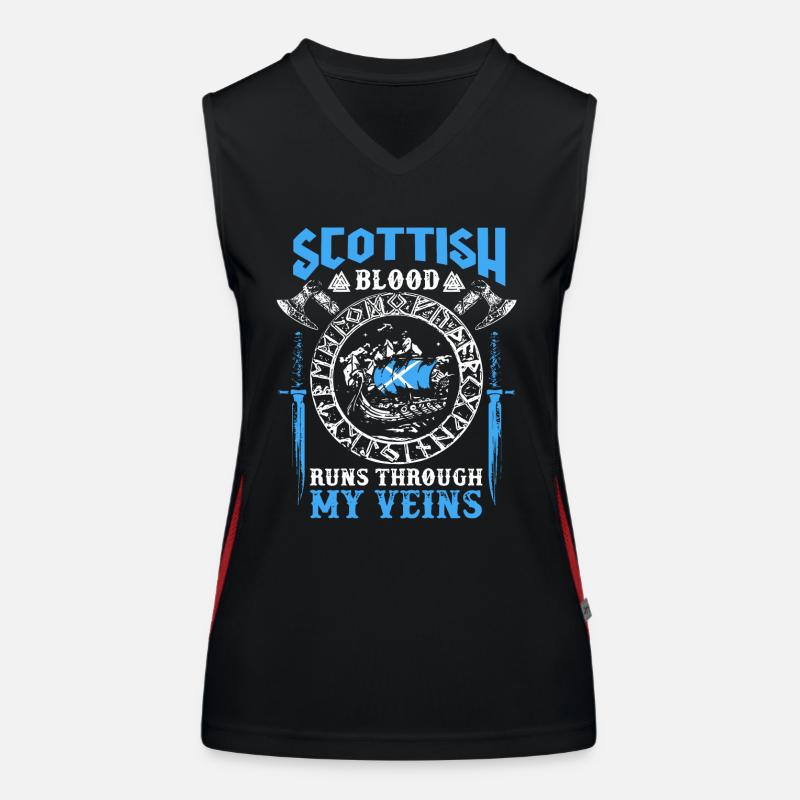 Scottish Blood Runs Through My Veins Women's Functional Contrast Tank Top