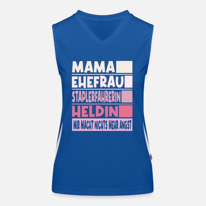 Staplerfahrerin Mama Ehefrau Heldin Funktionelles Kontrast-Tank Top für Frauen