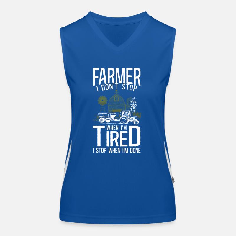 Farming Farmer Tractor Vintage Women's Functional Contrast Tank Top