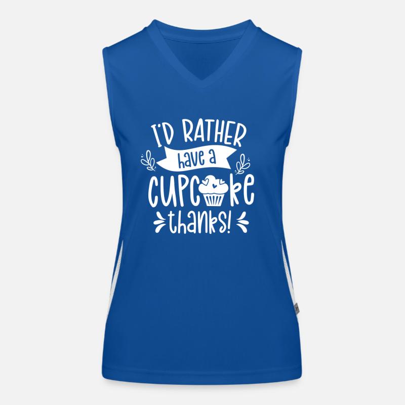Ich Hätte Lieber Einen Cupcake Danke Süß Cupcakes Funktionelles Kontrast-Tank Top für Frauen