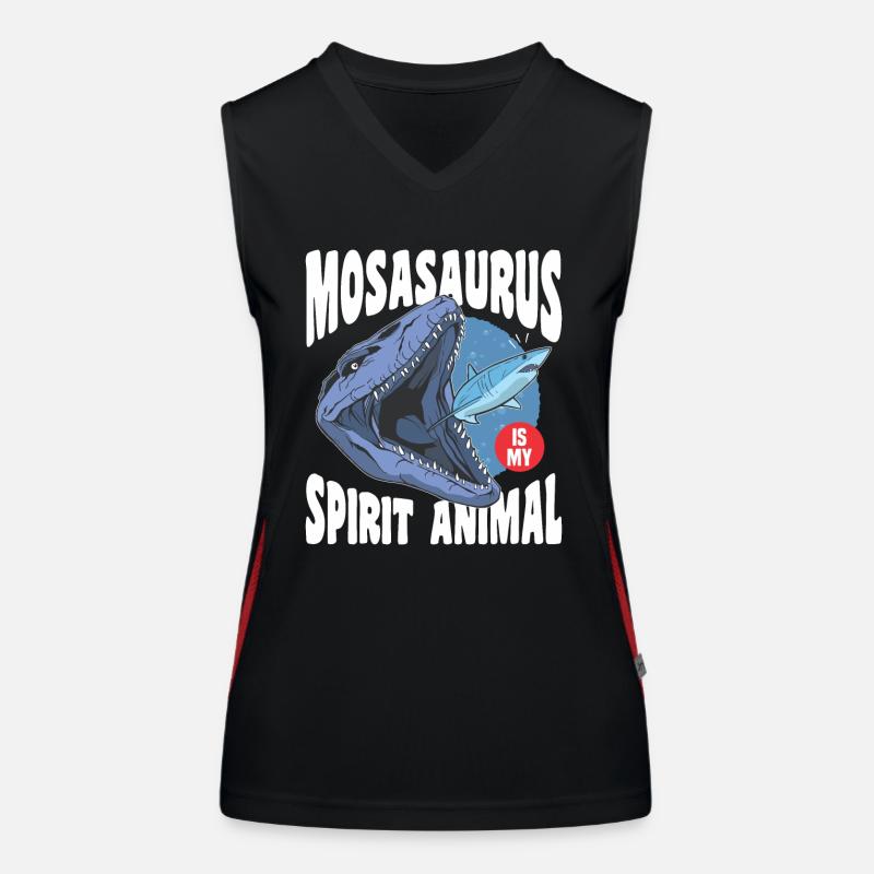 Meeresbiologe Mosasaurus Uhrzeit Dinosaurier Funktionelles Kontrast-Tank Top für Frauen