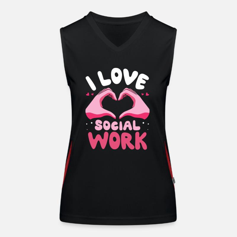 I love social work social worker training Women's Functional Contrast Tank Top