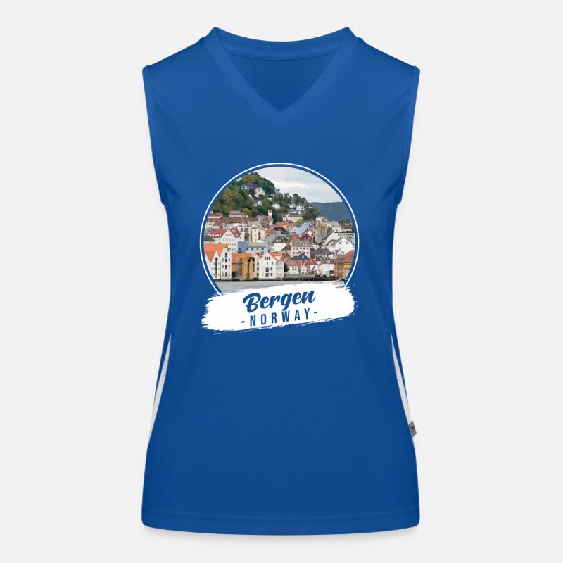 Bergen Norwegen Souvenir Funktionelles Kontrast-Tank Top für Frauen