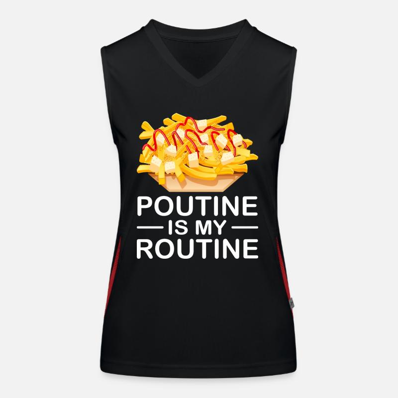 Poutine Canada Fast Food Specialty Women's Functional Contrast Tank Top