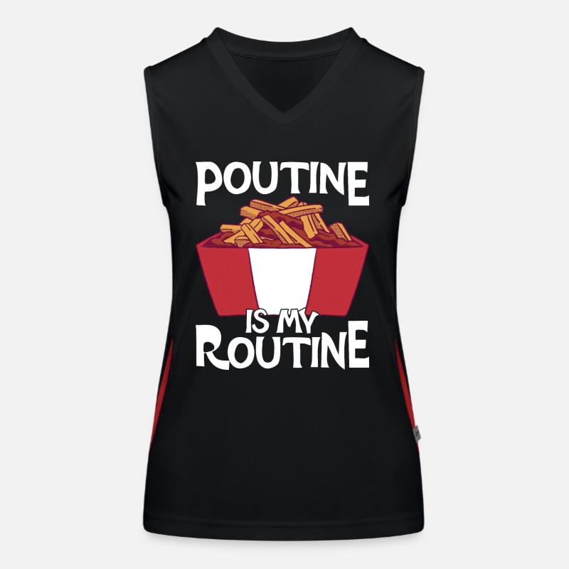 Poutine Canada Fast Food Specialty Women's Functional Contrast Tank Top