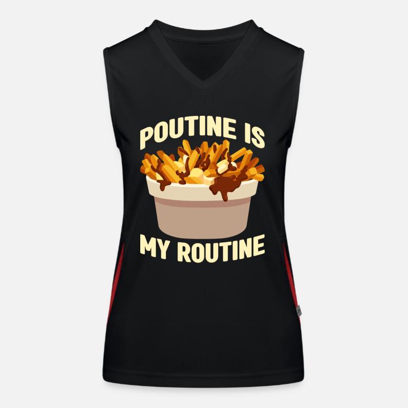 Poutine Canada Spécialité de restauration rapide Débardeur respirant contrasté Femme