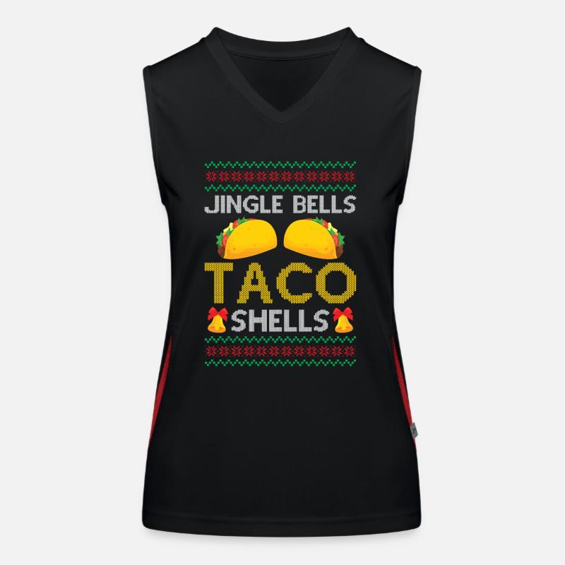 Tacos - Jingle Bells Taco Shells - Dire Ugly Chr Débardeur respirant contrasté Femme