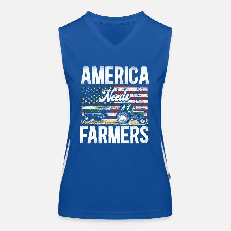 Farming Farmer Tractor Vintage Us Women's Functional Contrast Tank Top