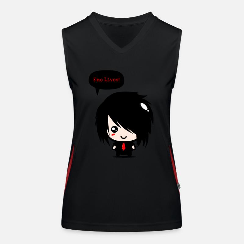 EMO Vit | Vêtements Emo garçons | | Emocore Emo Musique Débardeur respirant contrasté Femme