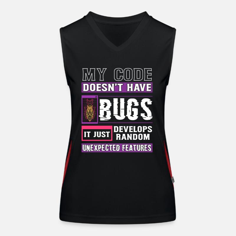 Développeur Mon code n’a pas de bugs Codage amusant Débardeur respirant contrasté Femme