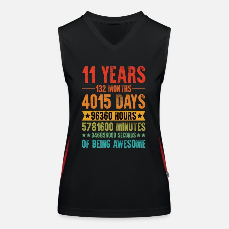 11 years 11th birthday gift Women's Functional Contrast Tank Top