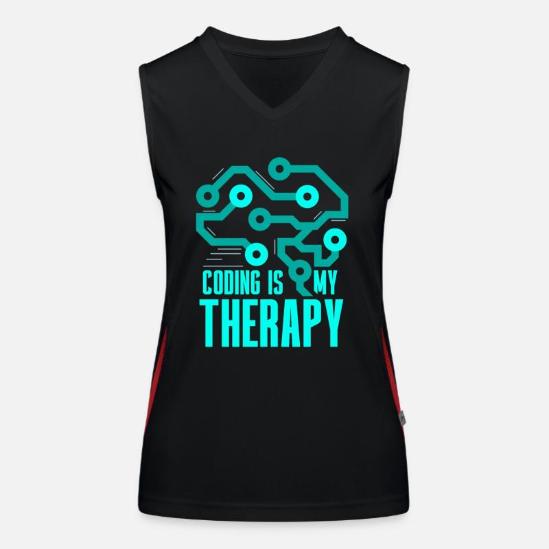 La programmation est mon codeur de codage de thérapie Débardeur respirant contrasté Femme