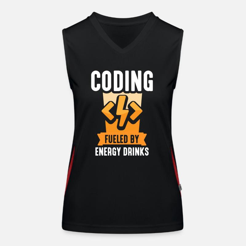 Programmieren Mit Energydrinks Coding Code Coder Funktionelles Kontrast-Tank Top für Frauen