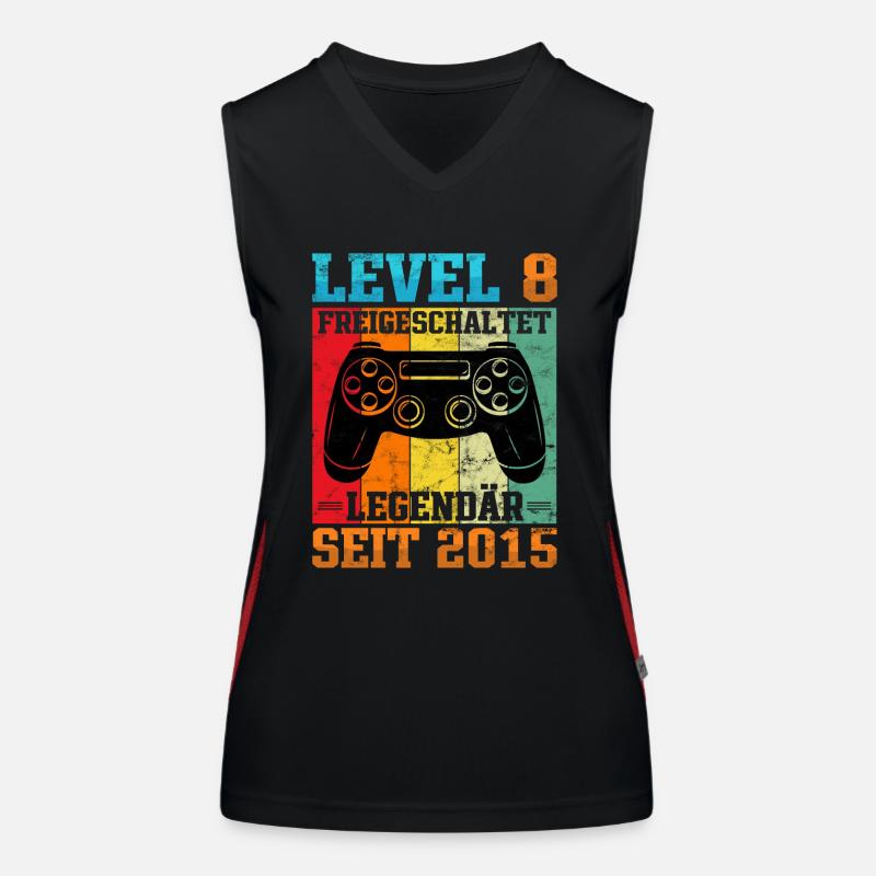 Gaming Geburtstag 2015 Level 8 Funktionelles Kontrast-Tank Top für Frauen