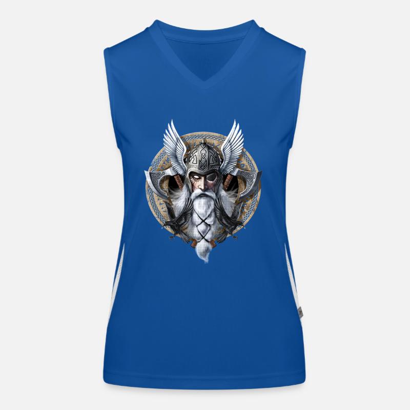 Viking Warrior God Odin Women's Functional Contrast Tank Top