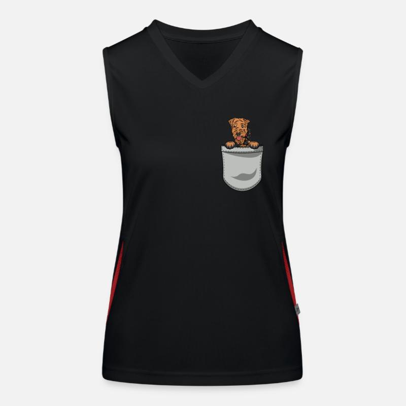 Airedale Terrier Geschenk Hunde Brusttasche Funktionelles Kontrast-Tank Top für Frauen
