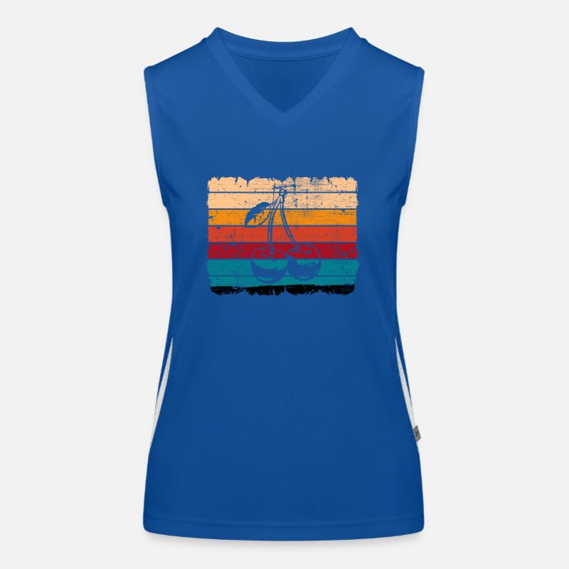 Cherry Fruit Lover Retro Healthy Gift idea Funktionelles Kontrast-Tank Top für Frauen