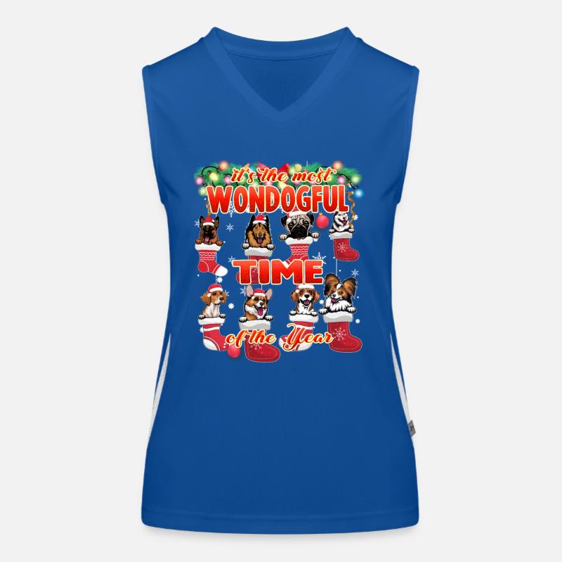 Période merveilleuse de l’année - Chiens mignons Noël Débardeur respirant contrasté Femme