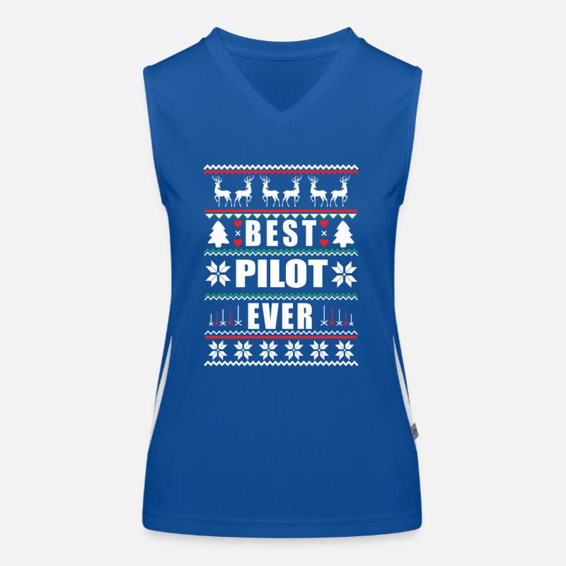 Funny Ugly Christmas Best Pilot Ever Funktionelles Kontrast-Tank Top für Frauen