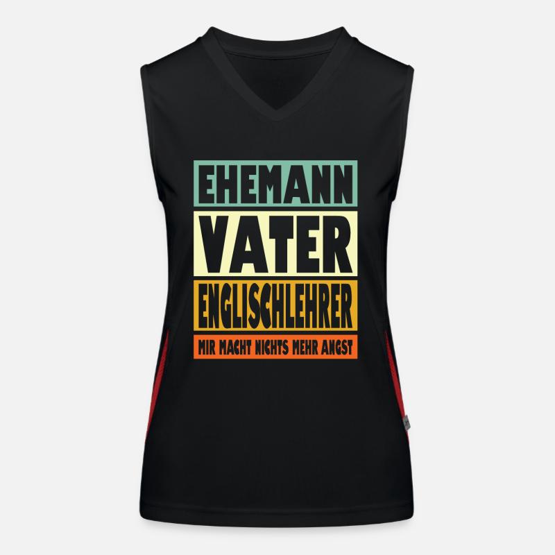 Englischlehrer Vater Ehemann Held Funktionelles Kontrast-Tank Top für Frauen