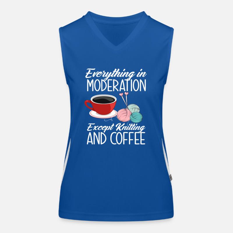 Knitting Coffee Love Hobby Women's Functional Contrast Tank Top
