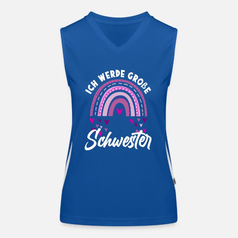 Ich Werde Große Schwester Regenbogen Funktionelles Kontrast-Tank Top für Frauen