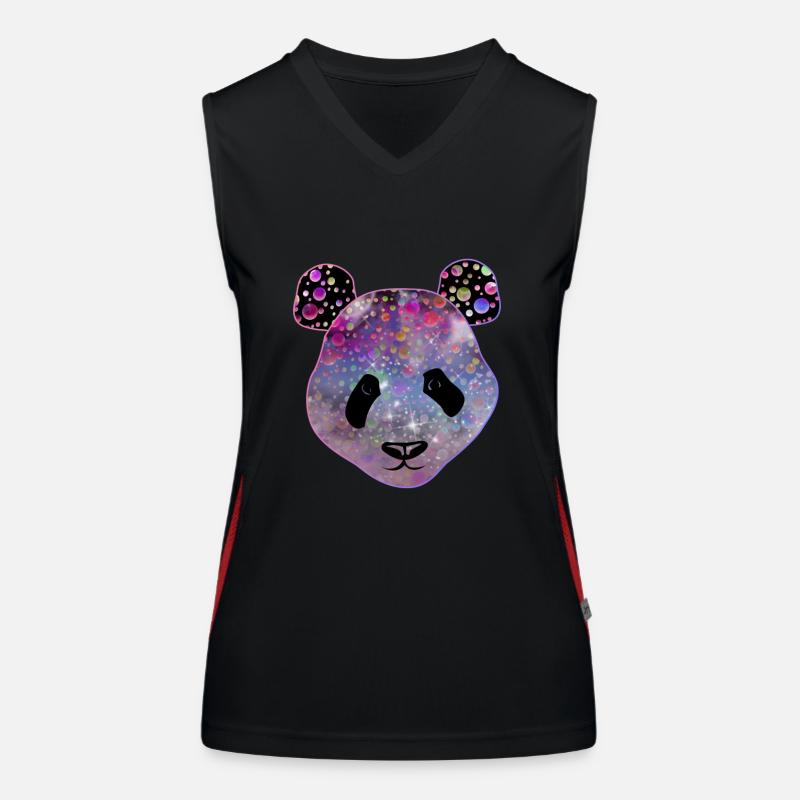 Funny Panda Gift Idea Women's Functional Contrast Tank Top