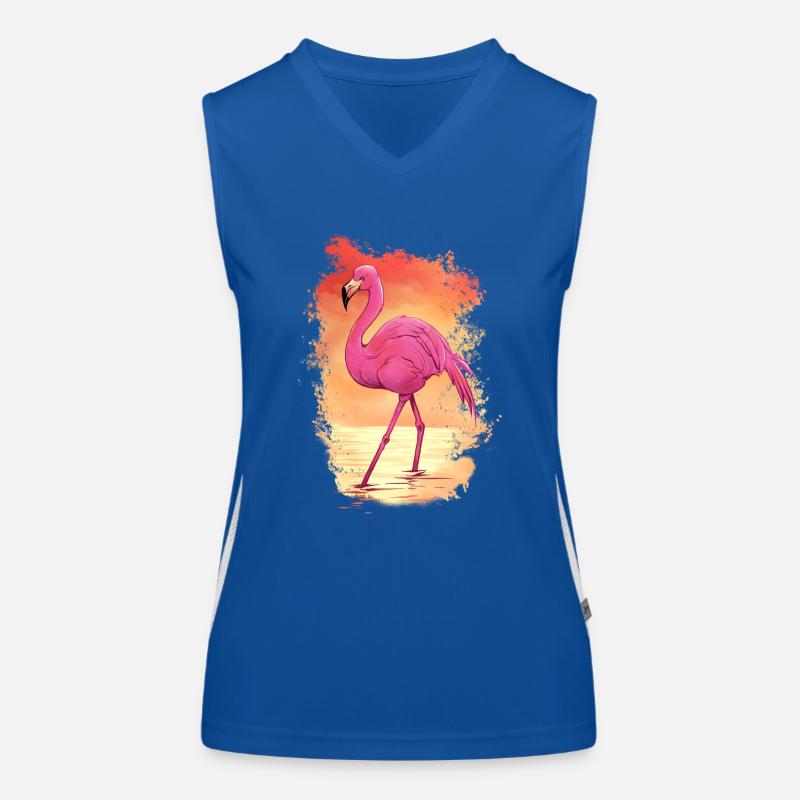 Flamingo Tier Rosa Funktionelles Kontrast-Tank Top für Frauen
