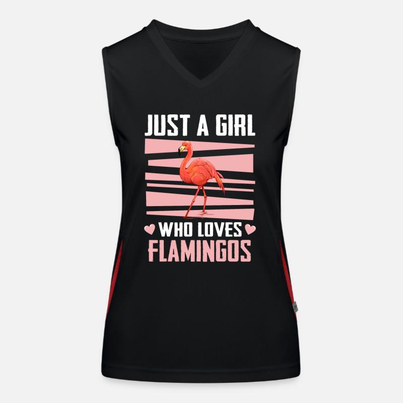 Flamingo Tier Rosa Funktionelles Kontrast-Tank Top für Frauen