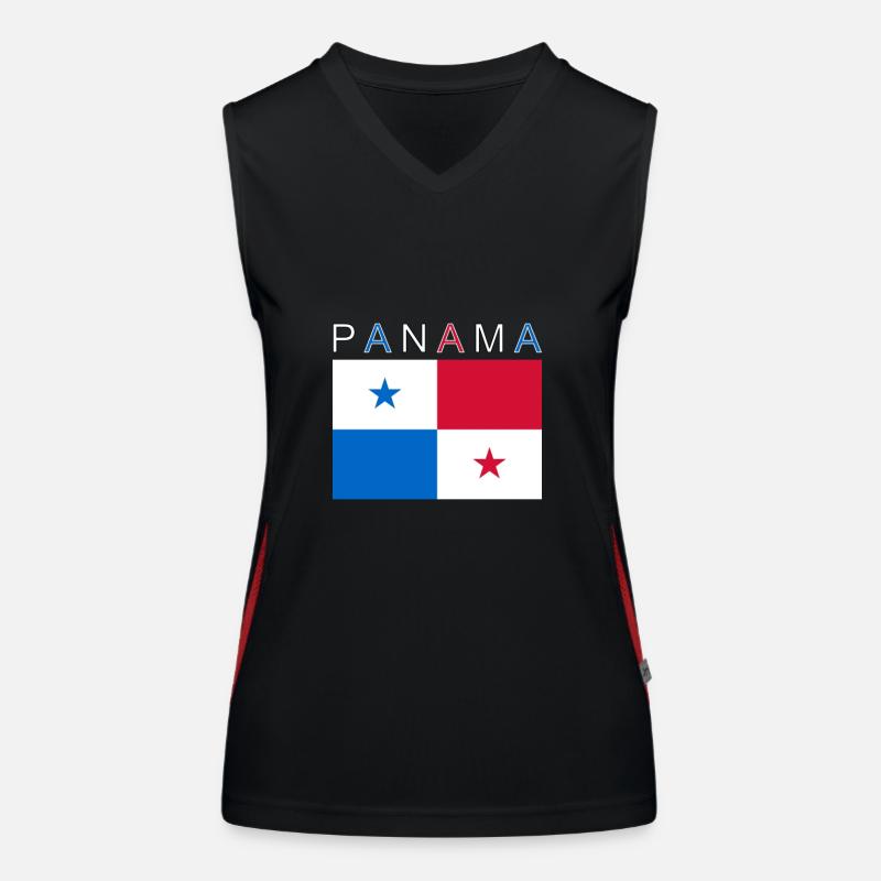 Panama Flag - Women's Functional Contrast Tank Top - black/red
